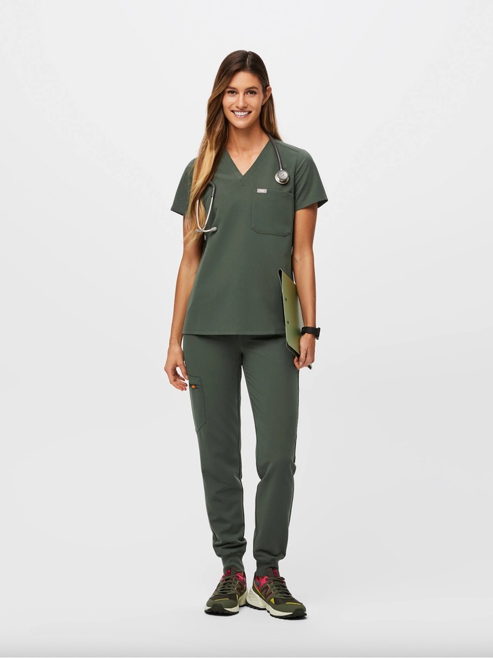 FIGS Catarina Scrub Top Moss Size M